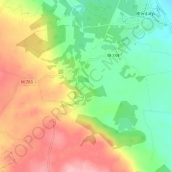 Topografisk karta Råsåkra, höjd, relief