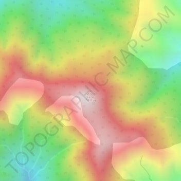 Topografisk karta Mount Lanat, höjd, relief