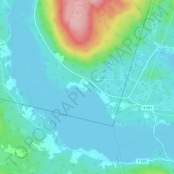 Topografisk karta Örsviken, höjd, relief