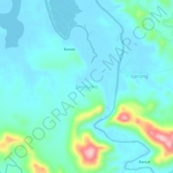 Topografisk karta San Isidro, höjd, relief