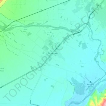 Topografisk karta Greytown, höjd, relief