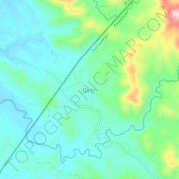 Topografisk karta Guitol, höjd, relief