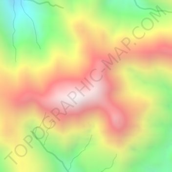 Topografisk karta Mt. Kemalugong, höjd, relief