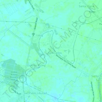 Topografisk karta Purok 5, höjd, relief