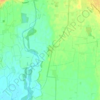 Topografisk karta Barco, höjd, relief