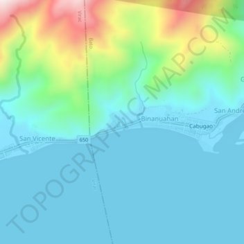 Topografisk karta Marinawa, höjd, relief
