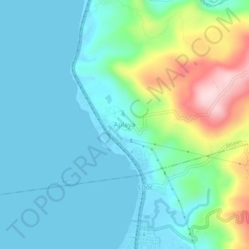 Topografisk karta Aplaya, höjd, relief