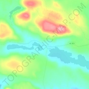 Topografisk karta Klockträsk, höjd, relief