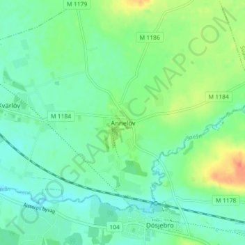 Topografisk karta Annelöv, höjd, relief