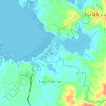 Topografisk karta Igang, höjd, relief