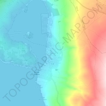 Topografisk karta Punat, höjd, relief