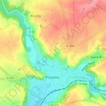 Topografisk karta Les Limajauses, höjd, relief