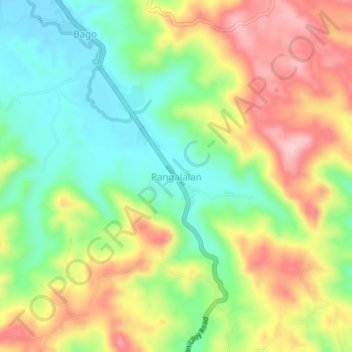 Topografisk karta Pangalalan, höjd, relief