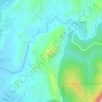Topografisk karta Mount Sipit Ulang, höjd, relief