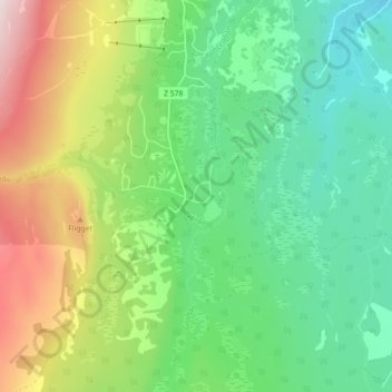 Topografisk karta Storgräftån, höjd, relief