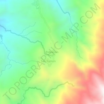 Topografisk karta Poblacion, höjd, relief