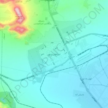 Topografisk karta Sepahan Shahr, höjd, relief