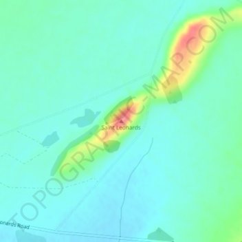 Topografisk karta Saint Leonards, höjd, relief