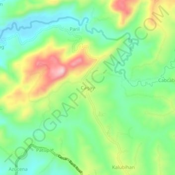Topografisk karta Cagay, höjd, relief