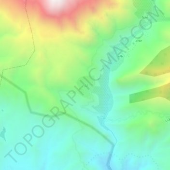 Topografisk karta Atan, höjd, relief