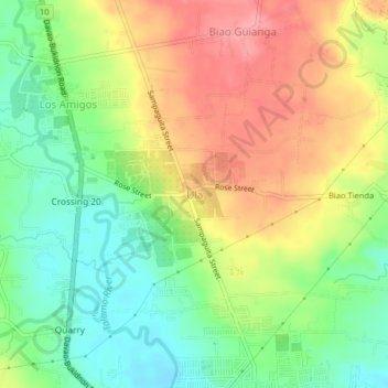 Topografisk karta Ula, höjd, relief