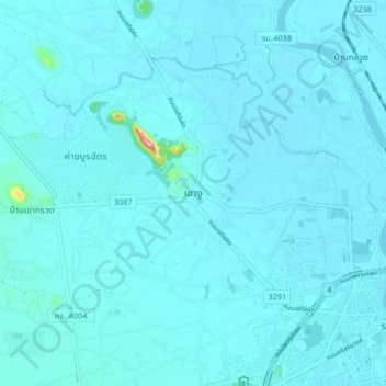 Topografisk karta Khao Ngu, höjd, relief
