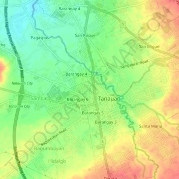 Topografisk karta 2, höjd, relief