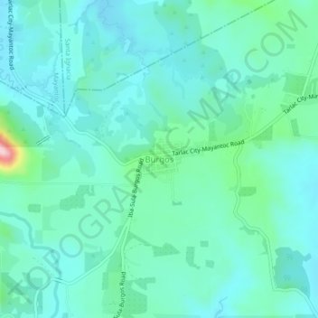Topografisk karta Burgos, höjd, relief