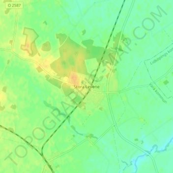 Topografisk karta Stora Levene, höjd, relief