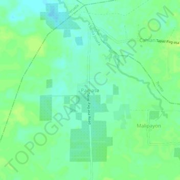 Topografisk karta Pag-asa, höjd, relief
