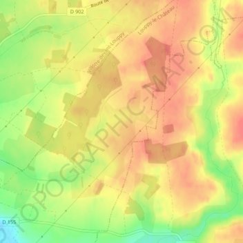 Topografisk karta Rimbauval, höjd, relief