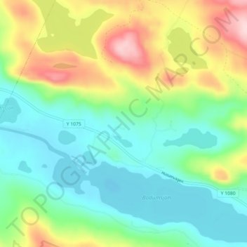 Topografisk karta Getingstabodum, höjd, relief