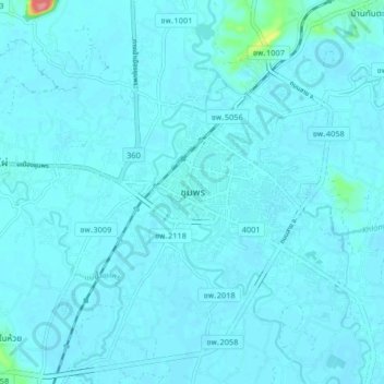 Topografisk karta Chumphon, höjd, relief