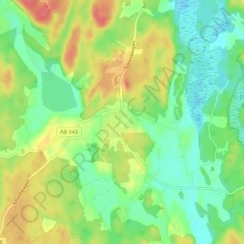 Topografisk karta Grödby, höjd, relief