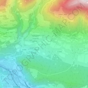 Topografisk karta Issing - Issengo, höjd, relief