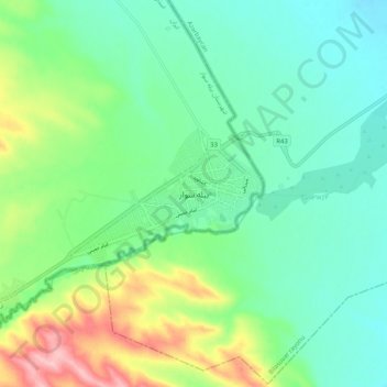 Topografisk karta Bilasuvar, höjd, relief