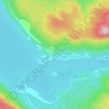 Topografisk karta Håkafot, höjd, relief