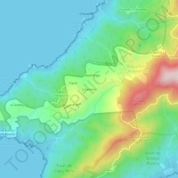 Topografisk karta Cantonu, höjd, relief