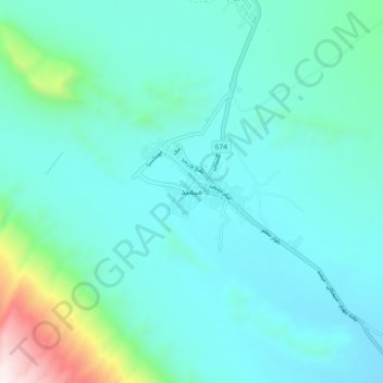 Topografisk karta Meimand, höjd, relief