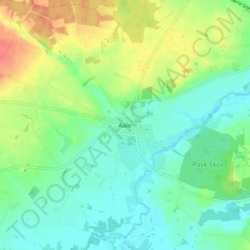Topografisk karta Aale, höjd, relief