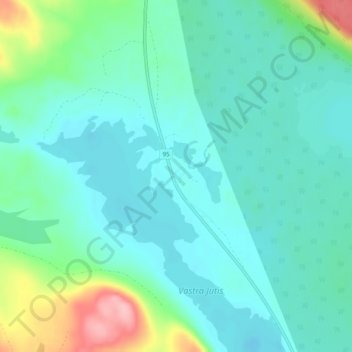Topografisk karta Jutis, höjd, relief