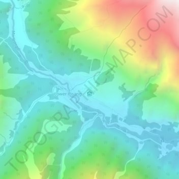 Topografisk karta Upper Pisang, höjd, relief