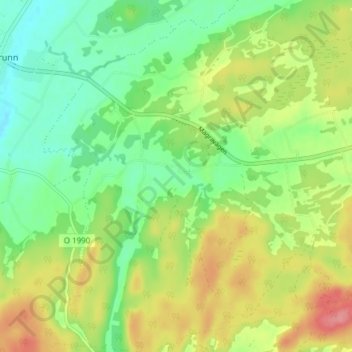 Topografisk karta Mörlanda, höjd, relief