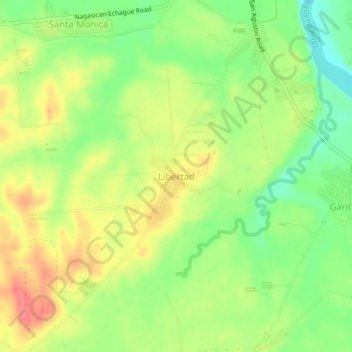 Topografisk karta Libertad, höjd, relief