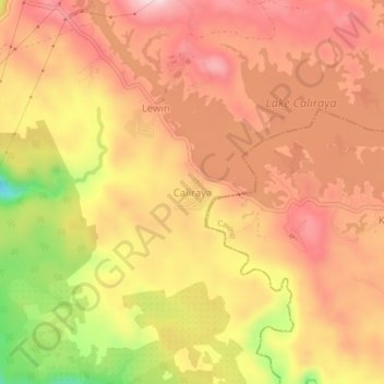 Topografisk karta Caliraya, höjd, relief