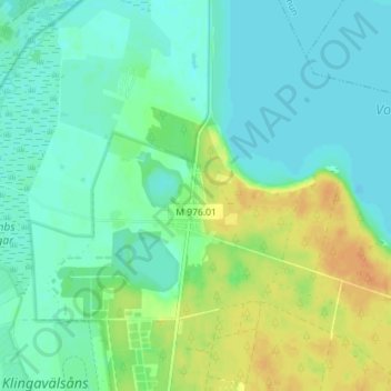 Topografisk karta Vomb, höjd, relief