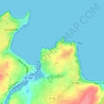 Topografisk karta Kerdrehoret, höjd, relief