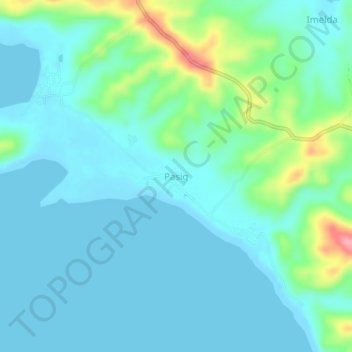 Topografisk karta Pasig, höjd, relief