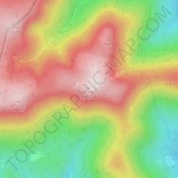 Topografisk karta Rocher de Mutzig, höjd, relief