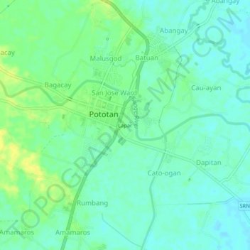 Topografisk karta Lapar, höjd, relief
